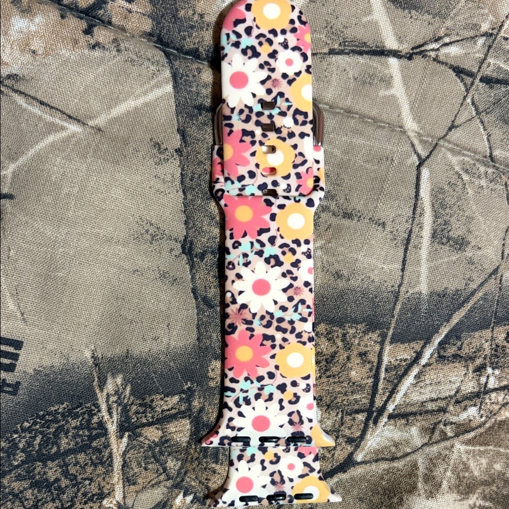 Floral and Leopard Print Watch Band
